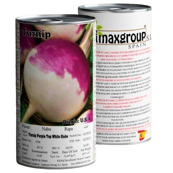 Turnip Purple Top White Globe Seeds Tin