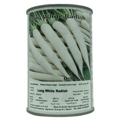 Long white radish Seeds Tin