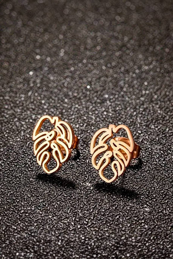 Monstera Stud Earrings