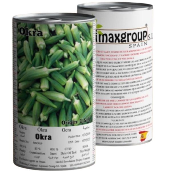 Clemson Spineless Okra Seeds Tin