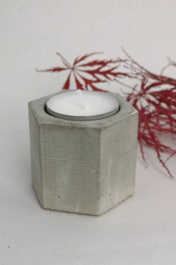 Hexagonal Concrete Candle Holder